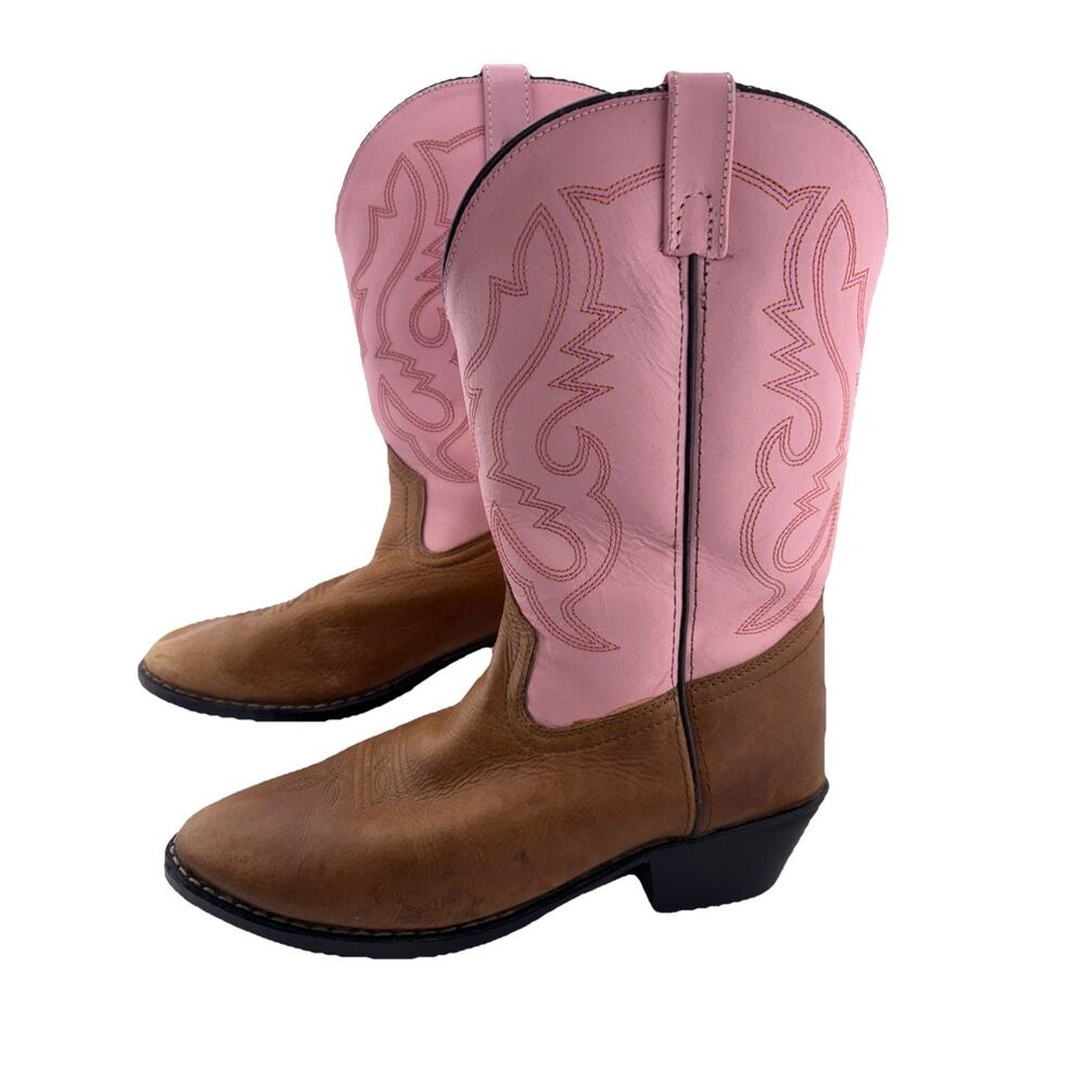 Pink and Brown Cowgirl Boots
